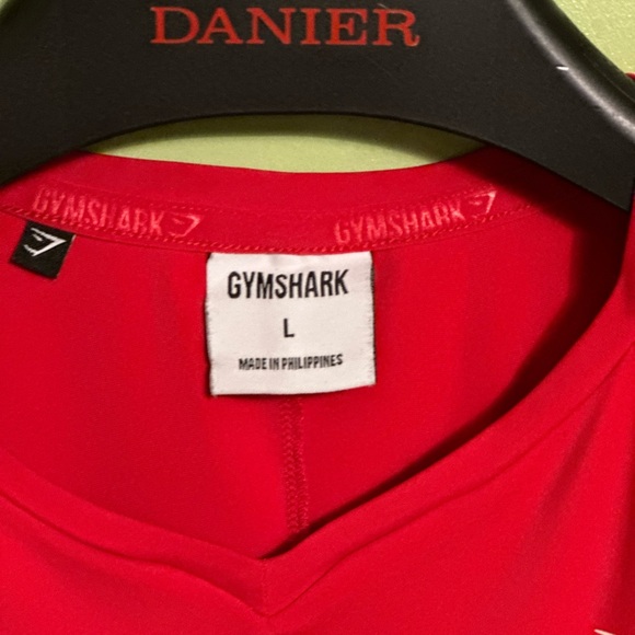 Gymshark Large Red Compression Short Sleeve Base Layer Activewear - Picture 2 of 5